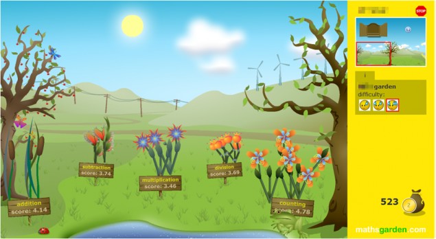 Mathsgarden screen
